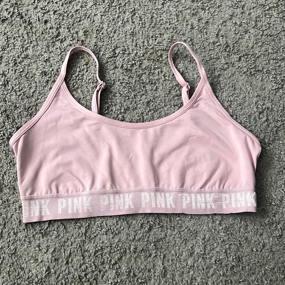 EUC “PINK” Sports Bra Size Large